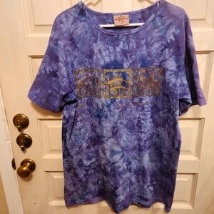 Honu Bay Purple Tie Dyed XL T Shirt Maui Hawaii Souvenir T. 30" Long X 21" Pit
